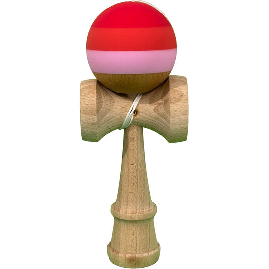 Jucărie KENDAMA din Lemn, 18 cm Multicolor Roșu închis-Rosu-Alb