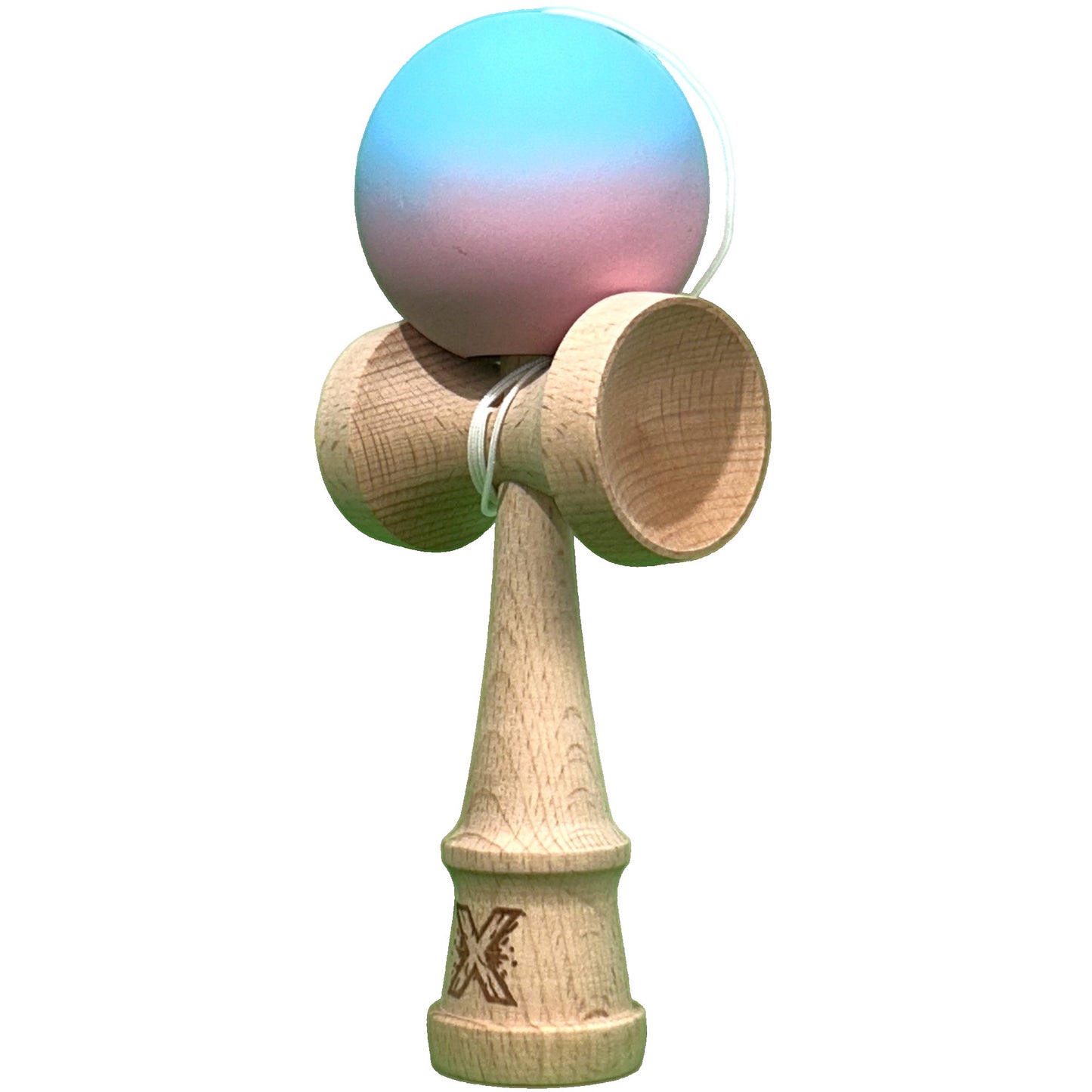 Jucărie KENDAMA din Lemn, 18 cm Gradient Albastru deschis-Roz