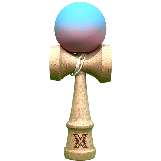 Jucărie KENDAMA din Lemn, 18 cm Gradient Albastru deschis-Roz