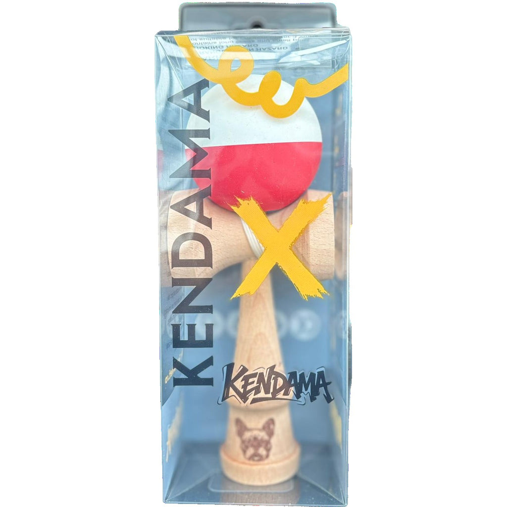 Jucărie KENDAMA din Lemn, 18 cm Multicolor Alb-Rosu