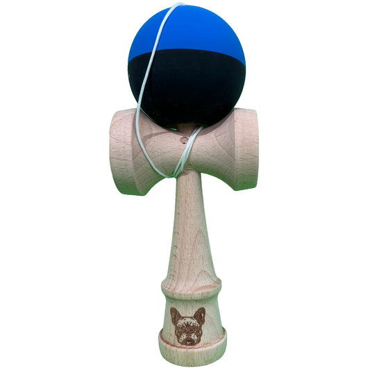Jucărie KENDAMA din Lemn, 18 cm Model Albastru-Negru