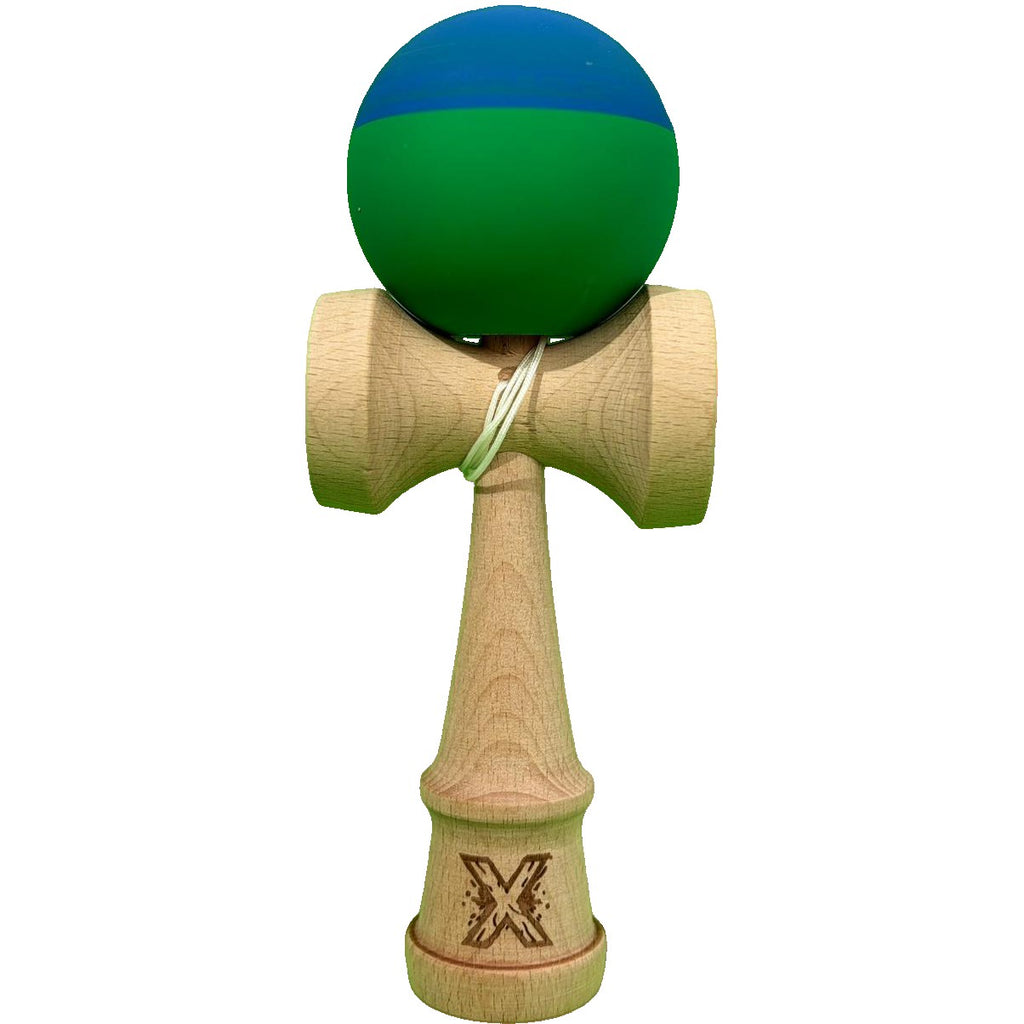 Jucărie KENDAMA din Lemn, 18 cm Albastru-Verde