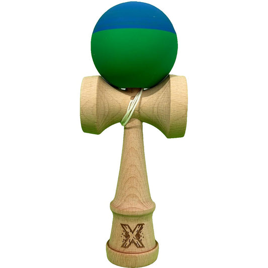 Jucărie KENDAMA din Lemn, 18 cm Albastru-Verde