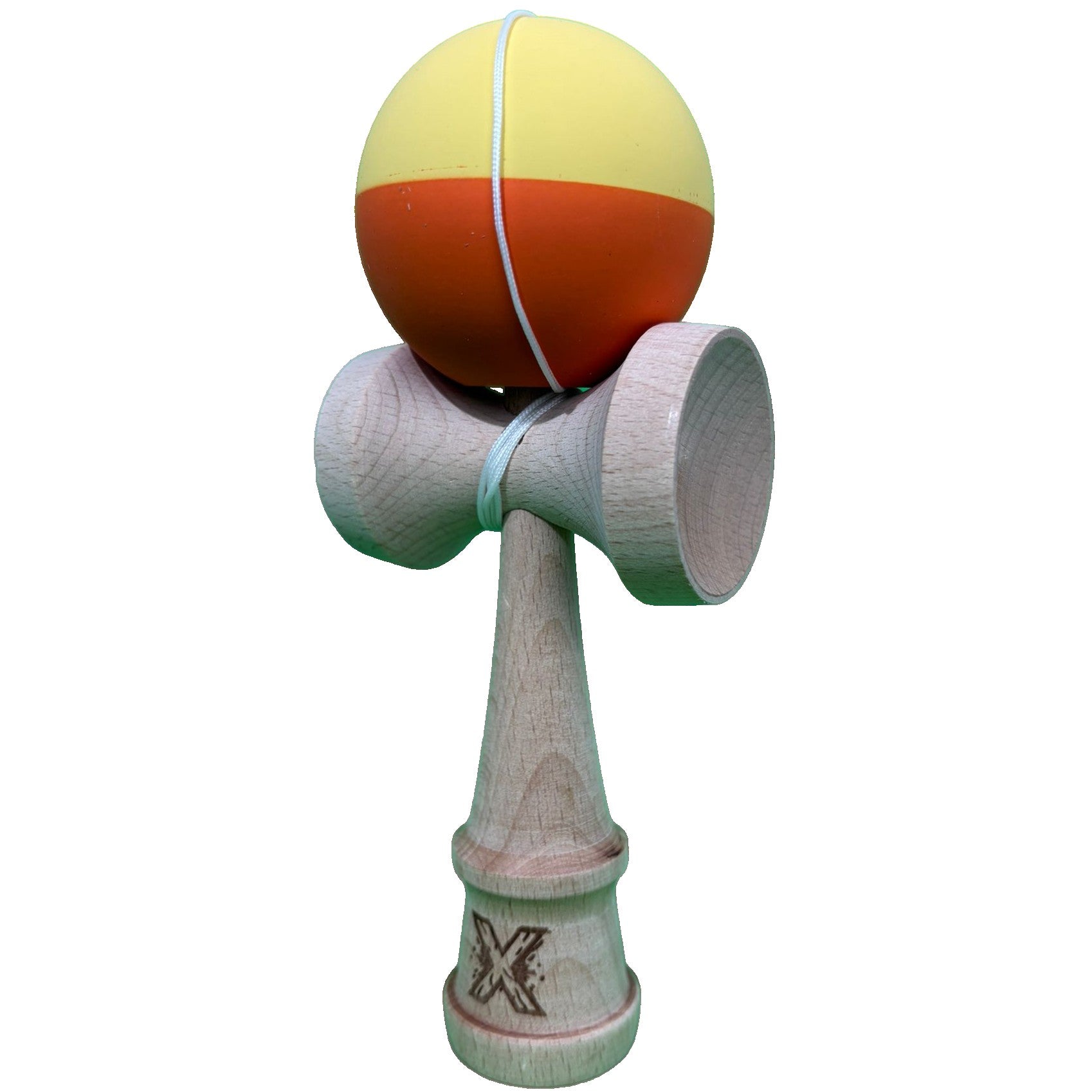 Jucărie KENDAMA din Lemn, 18 cm Galben Portocaliu