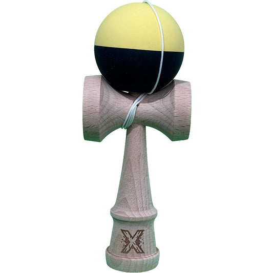 Jucărie KENDAMA din Lemn, 18 cm Model Gradient Galben-Negru