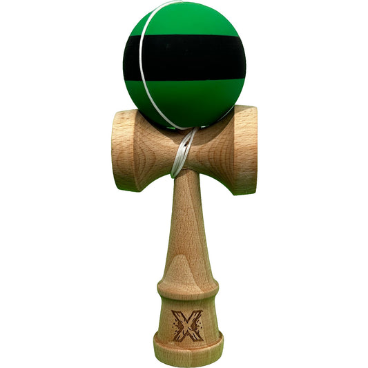 Jucărie KENDAMA din Lemn, 18 cm Model Negru-Verde