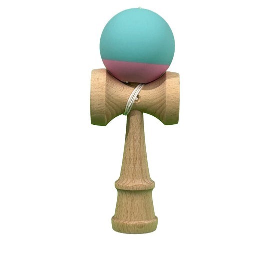 Jucărie KENDAMA din Lemn, 18 cm Bicolor Turcoaz-Roz