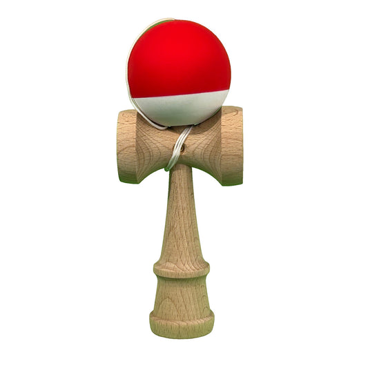 Jucărie KENDAMA din Lemn, 18 cm Bicolor Roșu-Alb