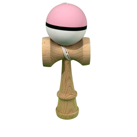 Jucărie KENDAMA din Lemn, 18 cm Multicolor Roz-Negru-Alb