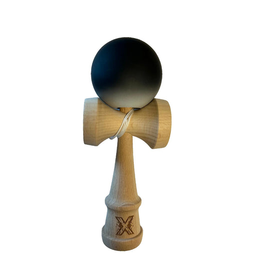 Jucărie KENDAMA din Lemn, 18 cm Gradient Alb-Nreu (Bila Cauciuc)