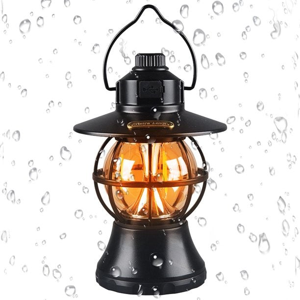 Lampa de camping retro portabila  tip felinar vintage LED , cu acumulator inclus 1200 mah