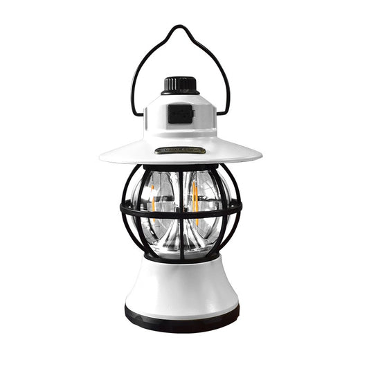 Lampa de camping reincarcabila retro portabila, felinar vintage LED, acumulator inclus,