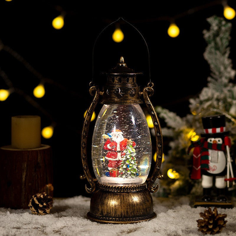 Decorațiune de Crăciun - Felinar cu Moș Crăciun și Funcție Muzicală, Cantece de Craciun, 3 Moduri