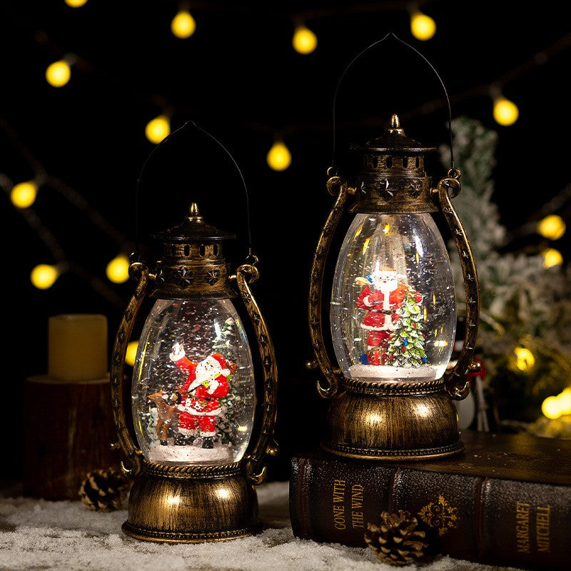 Decorațiune de Crăciun - Felinar cu Moș Crăciun și Funcție Muzicală, Cantece de Craciun, 3 Moduri