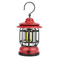 Lampa portabila camping, Felinar Vintage cu carlig, ABS, Iluminare 21 COB LED, Intensitate reglabila, 5W