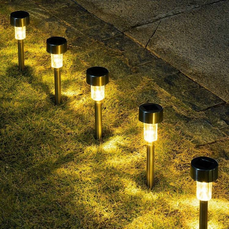 Set 6 Lămpi Solare Led Decorative Pentru Grădină, Argintii, Lumina Alb Cald