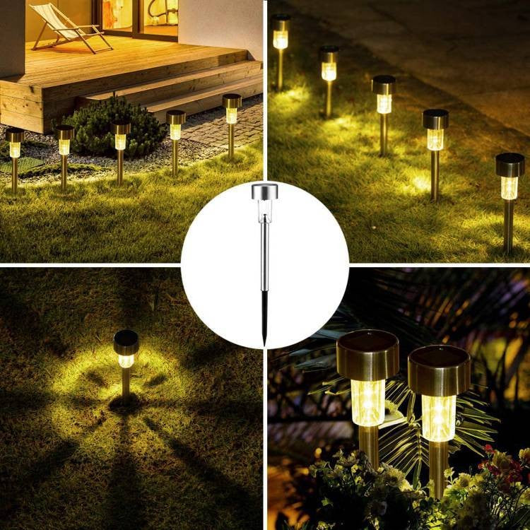 Set 6 Lămpi Solare Led Decorative Pentru Grădină, Argintii, Lumina Alb Cald