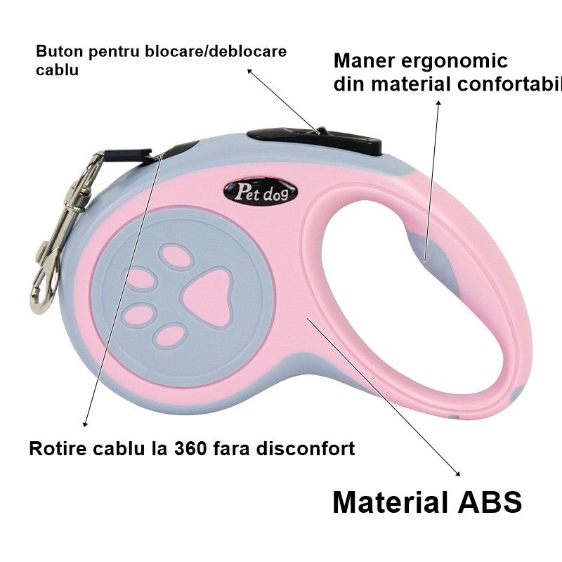 Lesa Automată Retractabilă pentru Câini , 5M , 20 kg