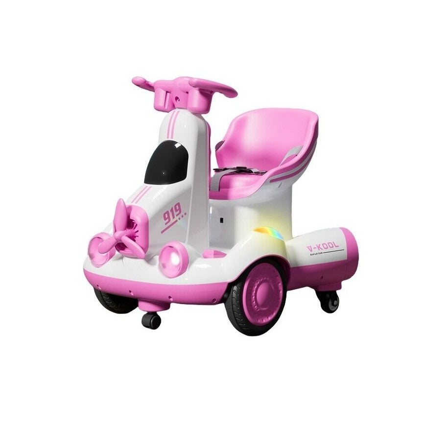 Mașinuță Electrică pentru Copii, cu Telecomandă, Lumini LED și Muzică, +2 Ani, Înălțime Reglabilă