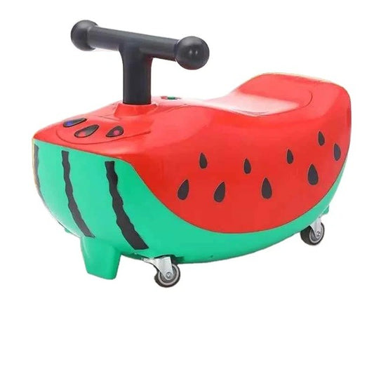 MASINUTA PENTRU COPII, MODEL PEPENE ROSU, 4 ROTI, ANTI-RASTURNARE, 1-3 ANI, IMPINGERE, ROSU/VERDE
