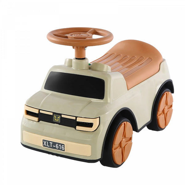 Mașinuța Ride-ON 1-6 ani 58x28x37cm Maro ,cu sistem anti-rasturnare, sistem de lumini si muzica , cutie de depozitare.