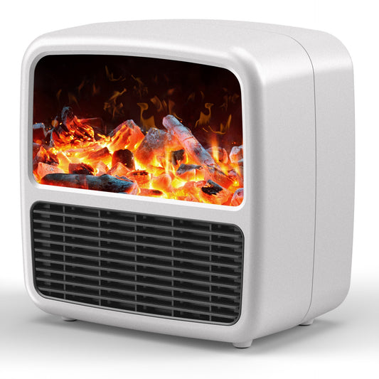 Mini Aerotermă Portabilă – Căldură Rapidă, Design Elegant cu Efect de Șemineu!