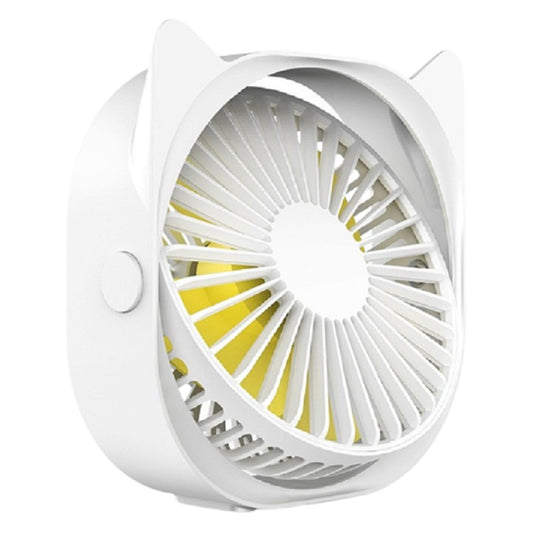 Mini Ventilator USB Maison Elise – Design Pisicuță, Super Silențios, Rotire 360°, Alb Compact