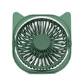 🌿 Mini Ventilator MaisonElise cu USB, Rotire 360°, 3 Viteze, Ultra Silențios, Design Urechi Pisică, 13.5 x 12.8 cm, Verde Mentă