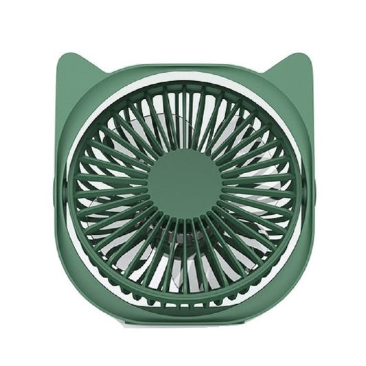 🌿 Mini Ventilator MaisonElise cu USB, Rotire 360°, 3 Viteze, Ultra Silențios, Design Urechi Pisică, 13.5 x 12.8 cm, Verde Mentă
