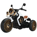 Motocicleta electrica cu 2 acumulatori, bluetooth, sistem anti-rasturnare, sistem de lumini si sunet, 1-8 ani, 93 x 48 x 63 cm, Alb