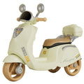 Motocicleta Electrica, cu Acumulator, Telecomanda, Bluetooth, cu Sistem Anti-Rasturnare, Sistem de Lumini si Sunet, 3-10 Ani, Bej
