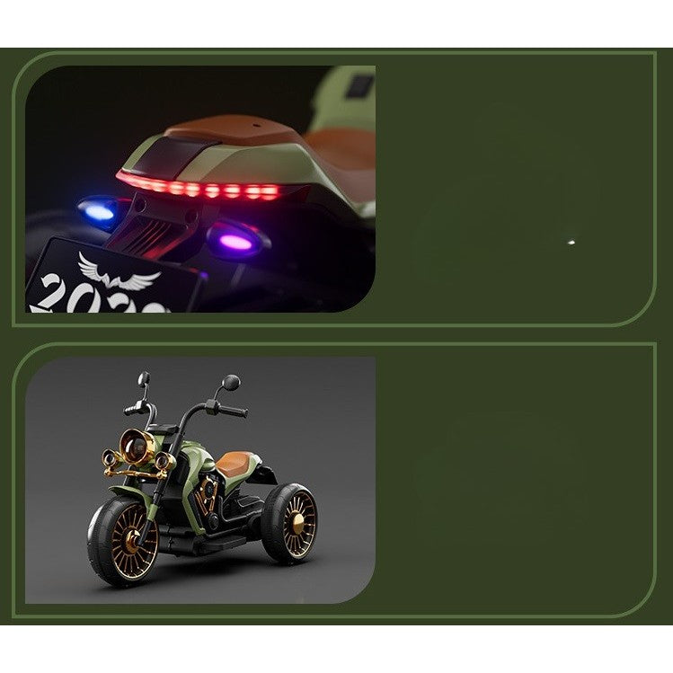 Motocicleta electrica 3-7 ani , BT, Lumini si Sistem Antirasturnare , 2 acumulatori