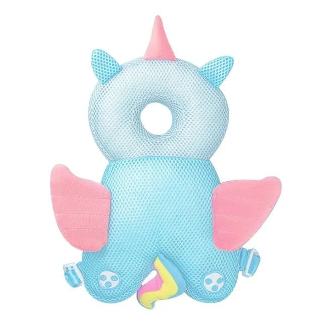 Perna-rucsac protectie cap bebelusi, model Unicorn Albastru