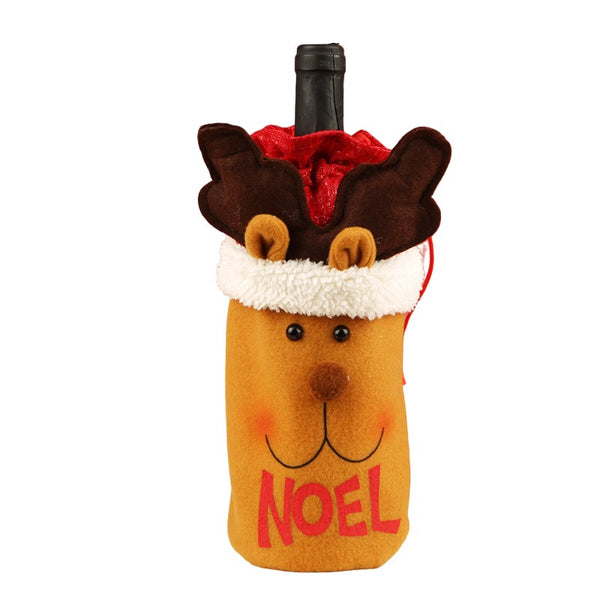 Săculeț de Crăciun pentru sticlă de băutură- Model Ren