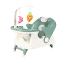 Scaun pentru Copii 2 in 1, pentru Servit Masa si pentru Baie, Multifunctional, Pliabil, Portabil, din Plastic, Spatar Reglabil, 58 x 39 cm, Verde Deschis