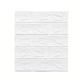 Set 10 placi tapet autoadezive 3D cu imitație de cărămidă alba 35x38cm