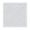 Set 10 placi tapet autoadezive 3D din polietilenă cu imitație de cărămidă alba 70x77cm, 5,3MP