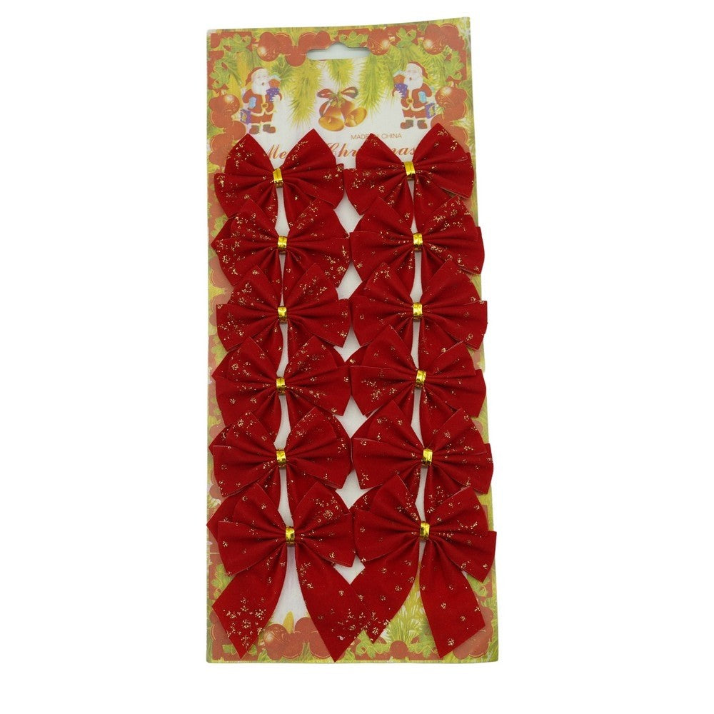 Set 12 Fundițe pentru brad roșii 6x8 cm