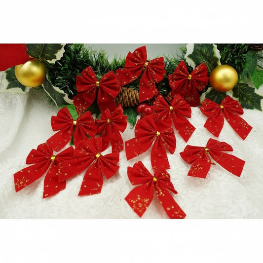 Set 12 Fundițe pentru brad roșii 6x8 cm