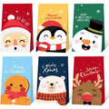 Set 12 Pungi de Cadou, Tematica Crăciun, cu Personaje, 12 Stickere Incluse, 24 x 13 x 8 cm, din Hartie, Multicolor
