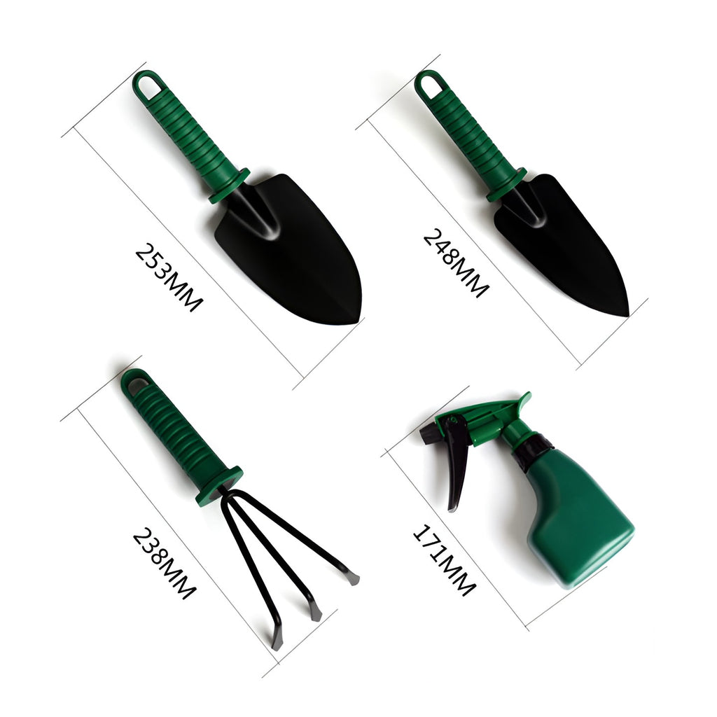 Set 12 Unelte de Grădină, Flippy, pentru Plantare, Prelucrare Sol și Îngrijire Plante, cu Cutie, Verde Deschis
