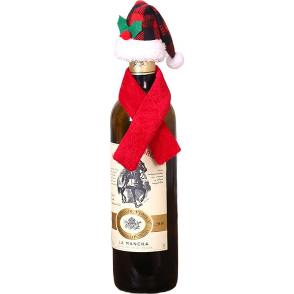 Set 2 Accesorii Decorative pentru Sticla de Vin Crăciun