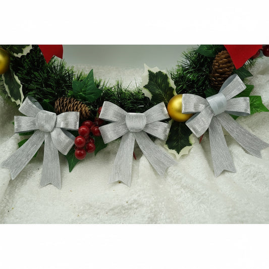 Set 3 fundițe pentru brad argintii10x11cm