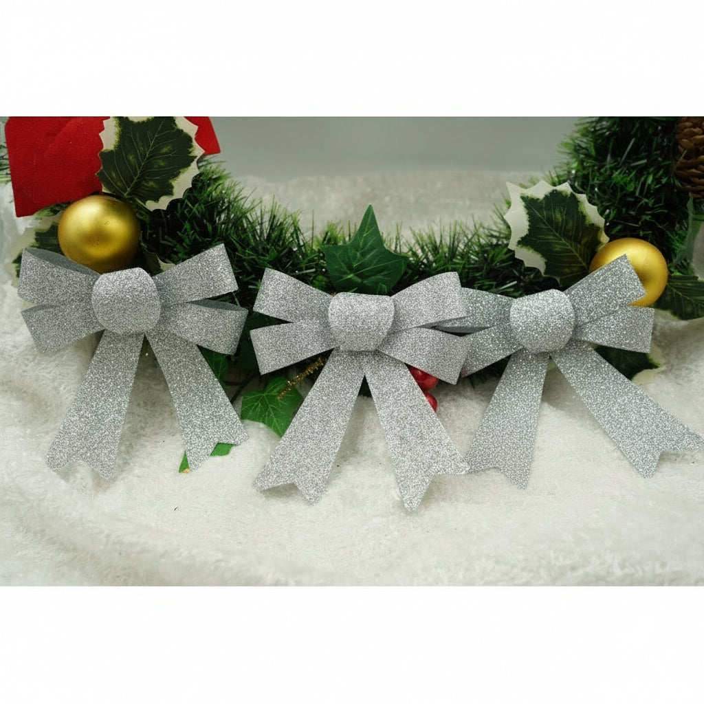 Set 3 fundite pentru brad, Argintii