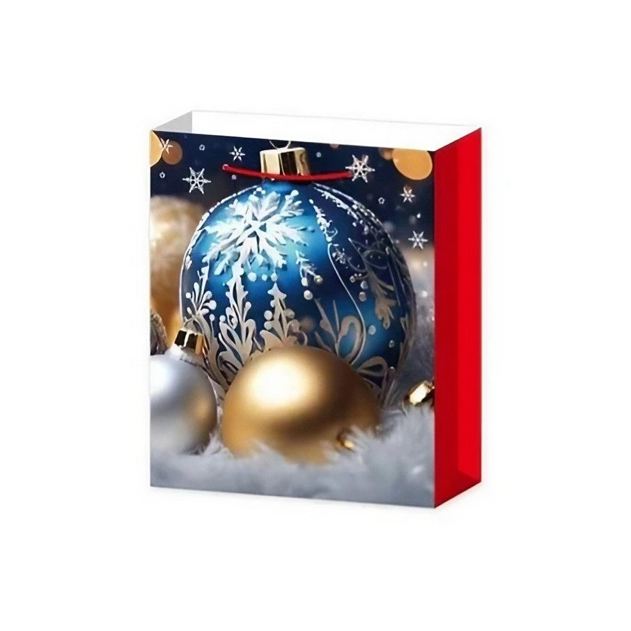 Set 6 pungi cadou, Imprimeu tematica Brad de Crăciun, 18.5x22.5x8.5cm