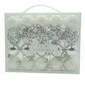 Set de 20 ornamente de brad tip glob, Alb/Argintiu