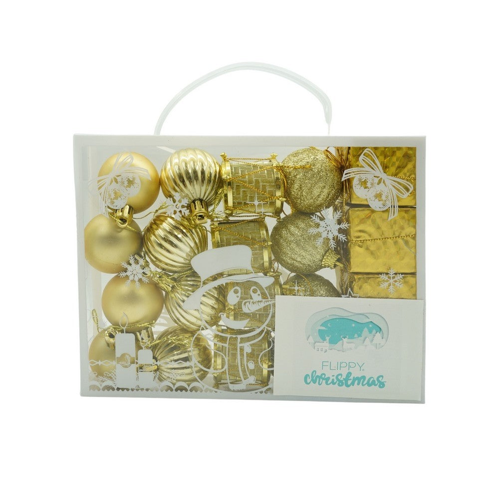 Set 20 ornamente de brad tip glob, auriu