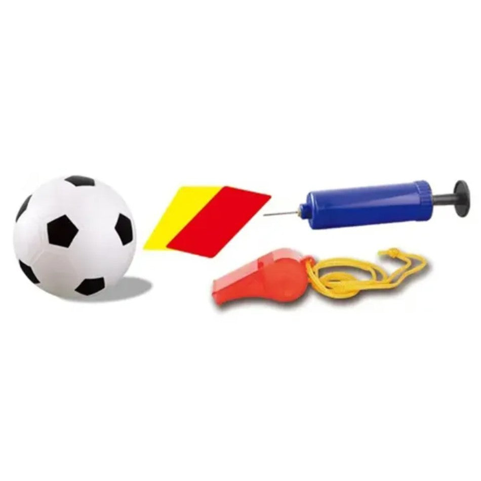 Set Poarta de Fotbal pentru copii 45x60 cm, Minge , Cartonase , Pompa, Fluier - Galben