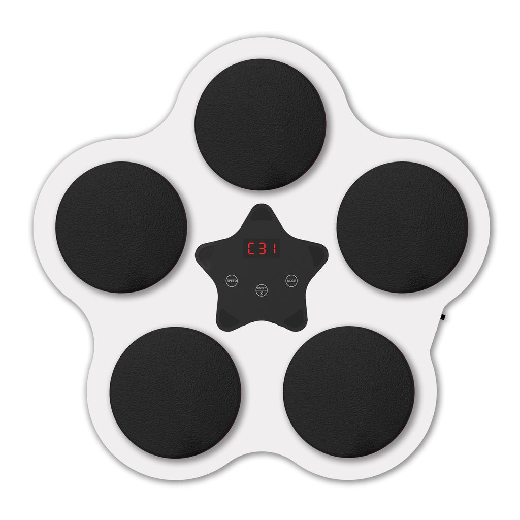 Jucărie de boxat 5 TINTE cu muzica si lumini , Bluetooth , încărcare usb, aplicare cu ventuze 40x38x8 cm 930g - ALB