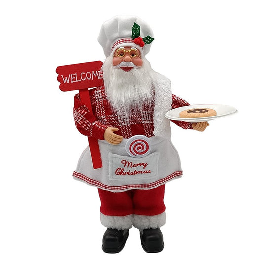 Figurină Decorativă Crăciun, Moș Crăciun Bucătar, 30cm